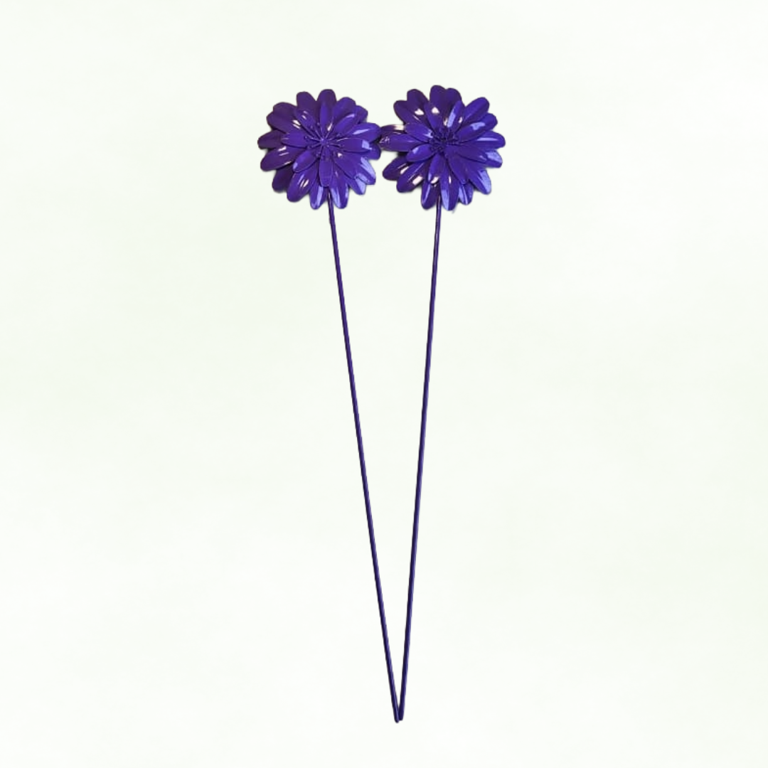 Metal Garden Stick - Flower - Purple