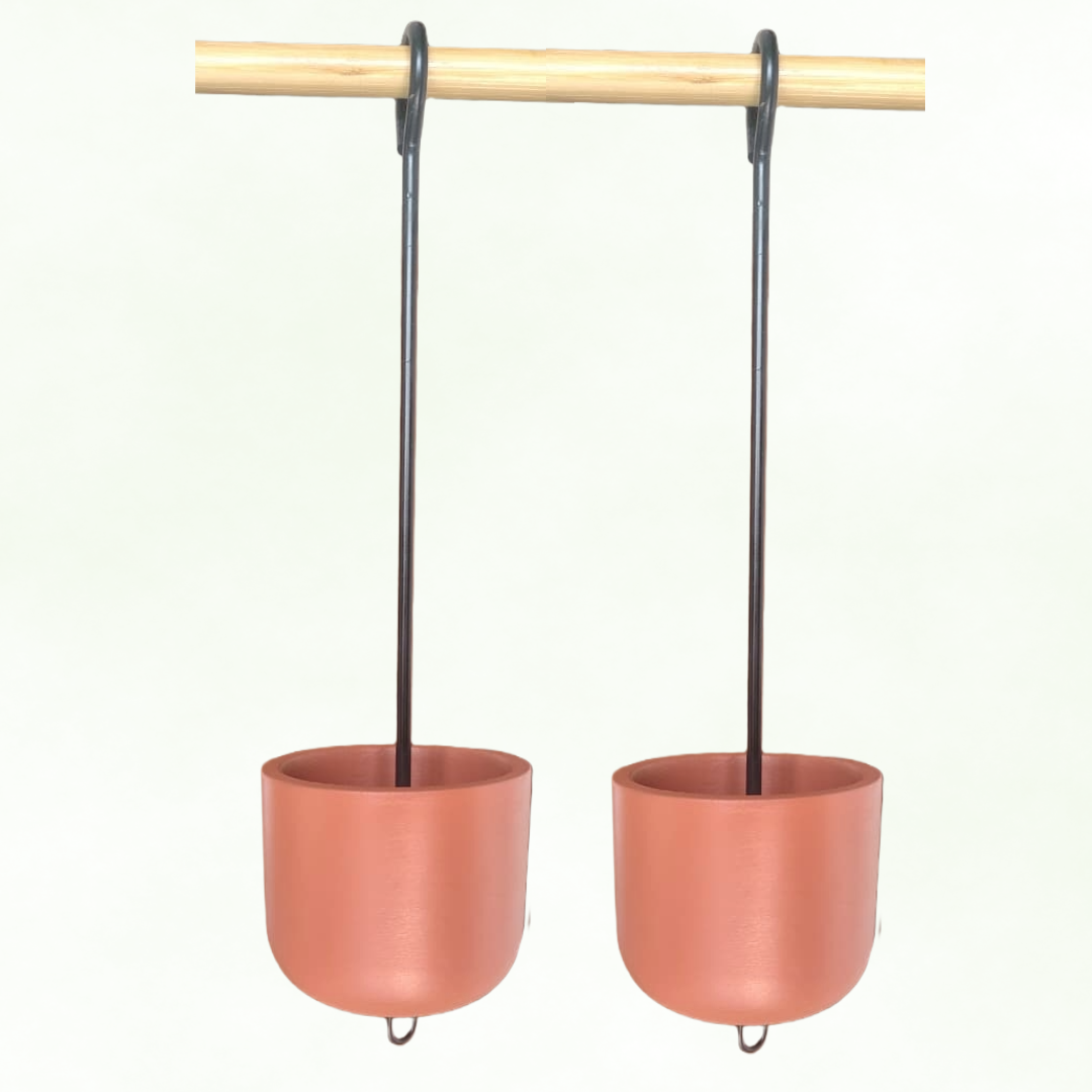 Terracotta Hanging Planters Set for Vertical Garden
