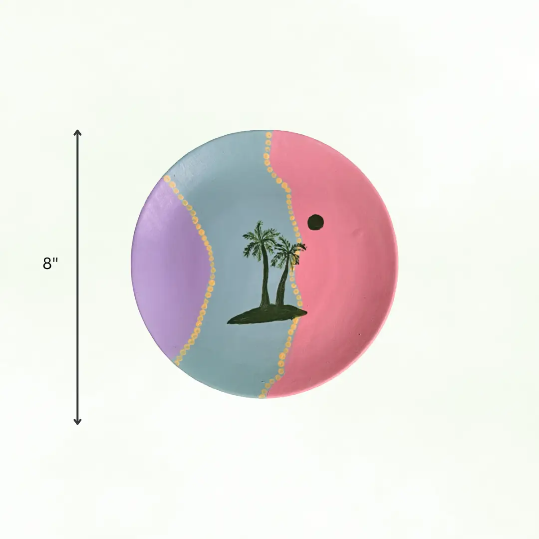 Varnika Terracotta Minimal Wall Plates – 8 inch (Set of 3)