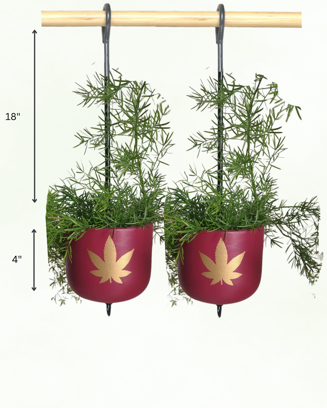 Autum Leaf Maroon Terracotta-Hanging-Planters-Set-for-Vertical-GardenAutum Leaf Maroon Terracotta-Hanging-Planters-Set-for-Vertical-Garden