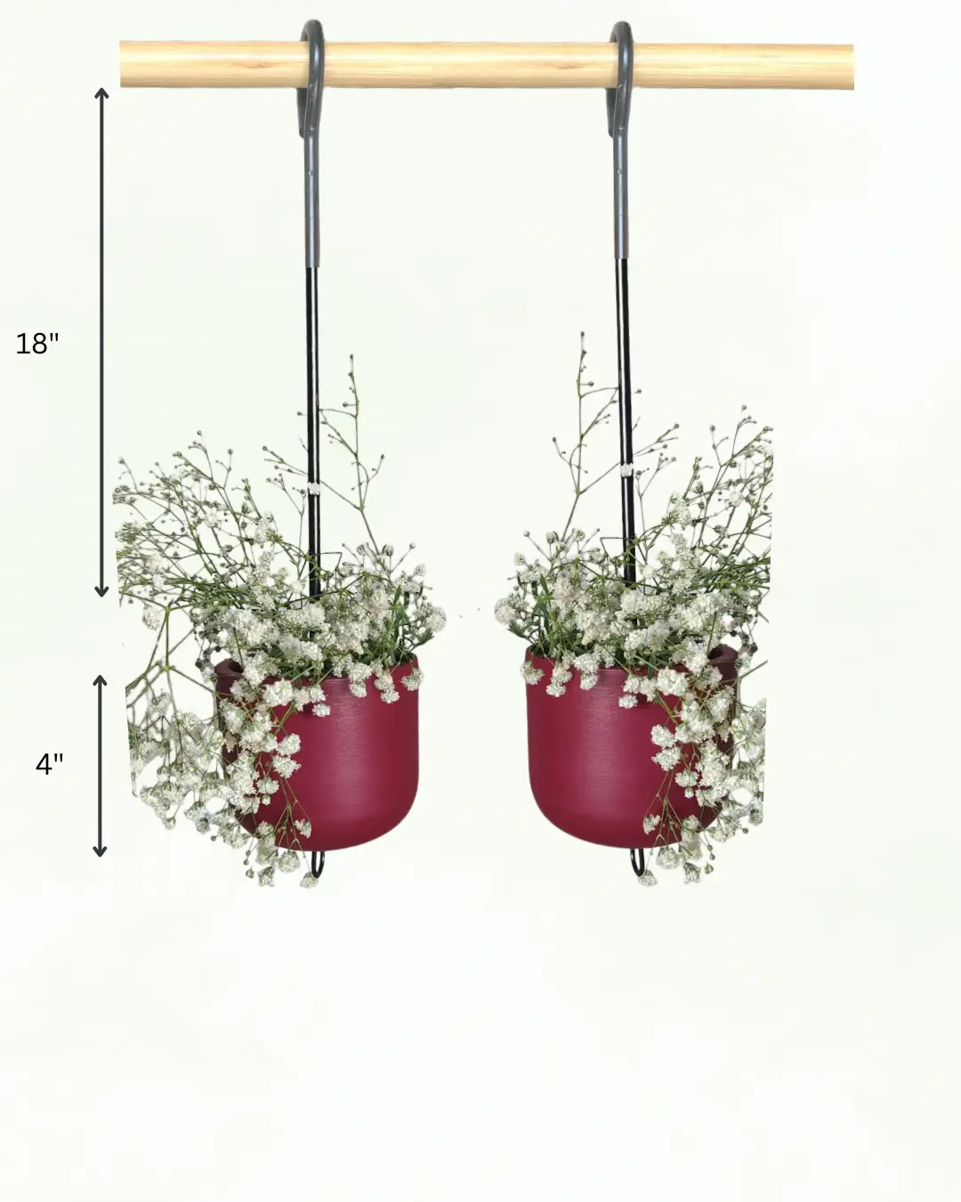 Kyna Classic Maroon Terracotta-Hanging-Planters-Set-for-Vertical-Garden (2)